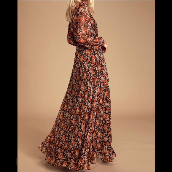 COPY - Lulus Chiffon Wrap Maxi Dress - Picture 1 of 4